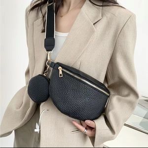 Fanny Pack, Zipper Crossbody Chest Bag, Stylish Sling Bag With Mini Coin Purse.